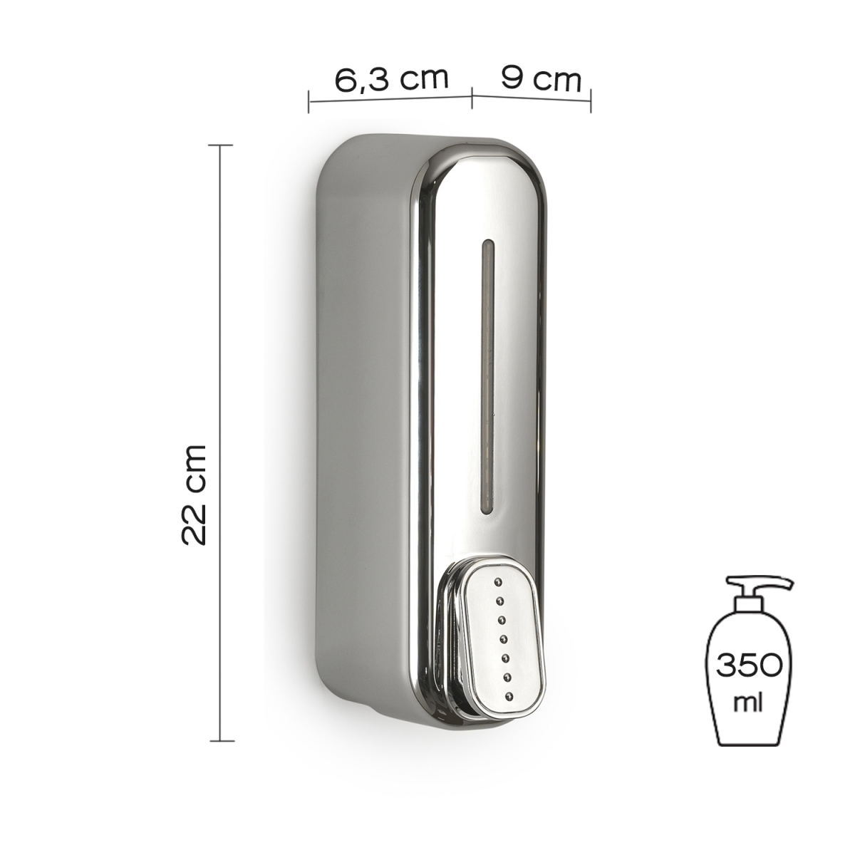 Photo de Distributeur de savon/gel mulet 350 ml Chrome