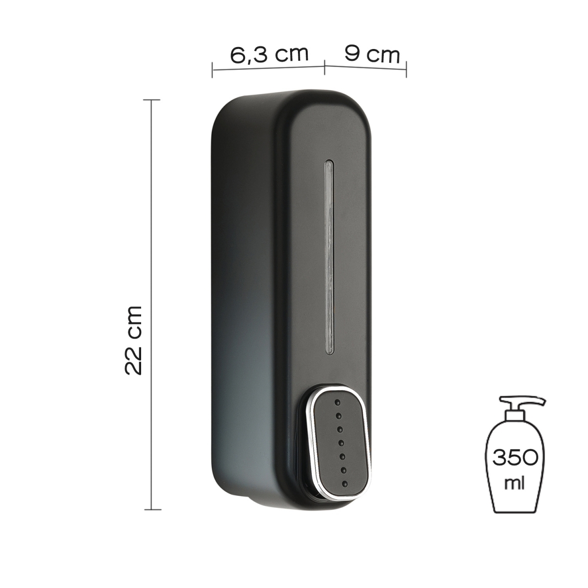 Ambient-Fotos des Mullet Soap/Gel Dispensers 350 ml Matte Black [51931]