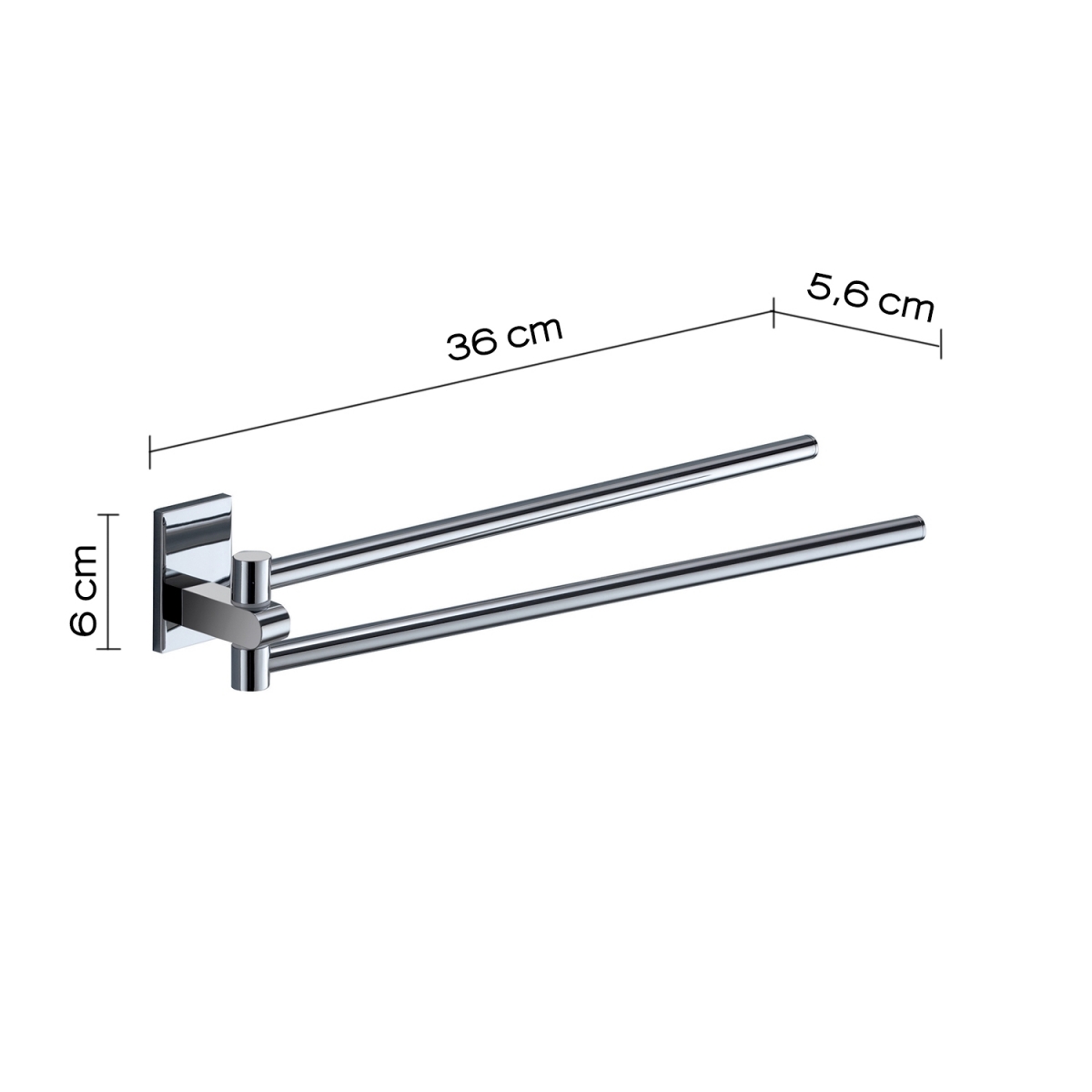 Photos ambiantes de Maine Chrome Double Towel Rack [51998]