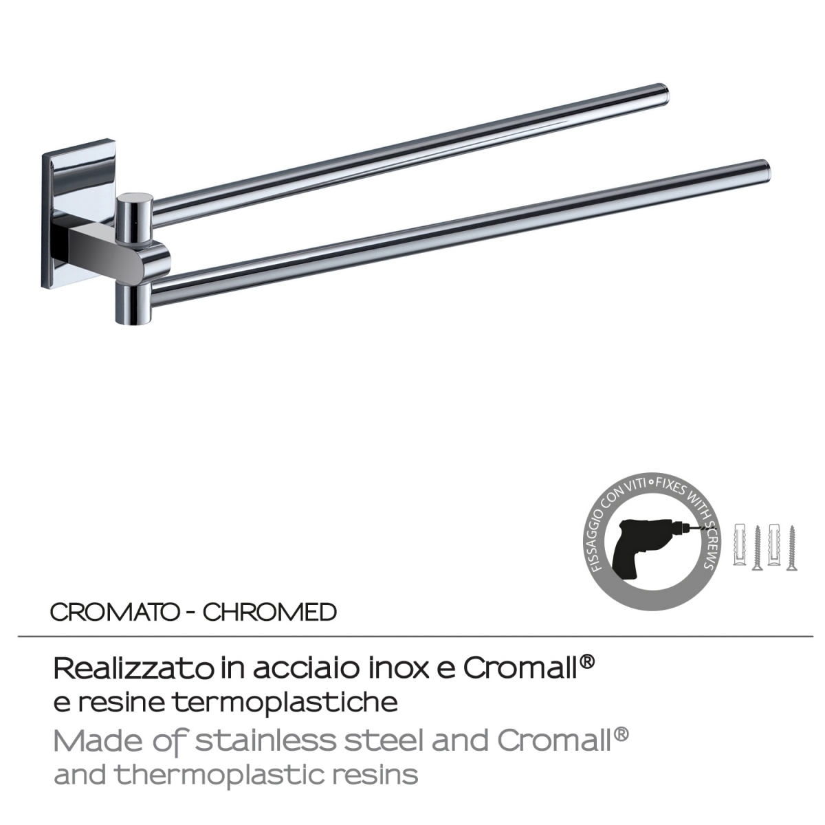 Photos ambiantes de Maine Chrome Double Towel Rack [52000]