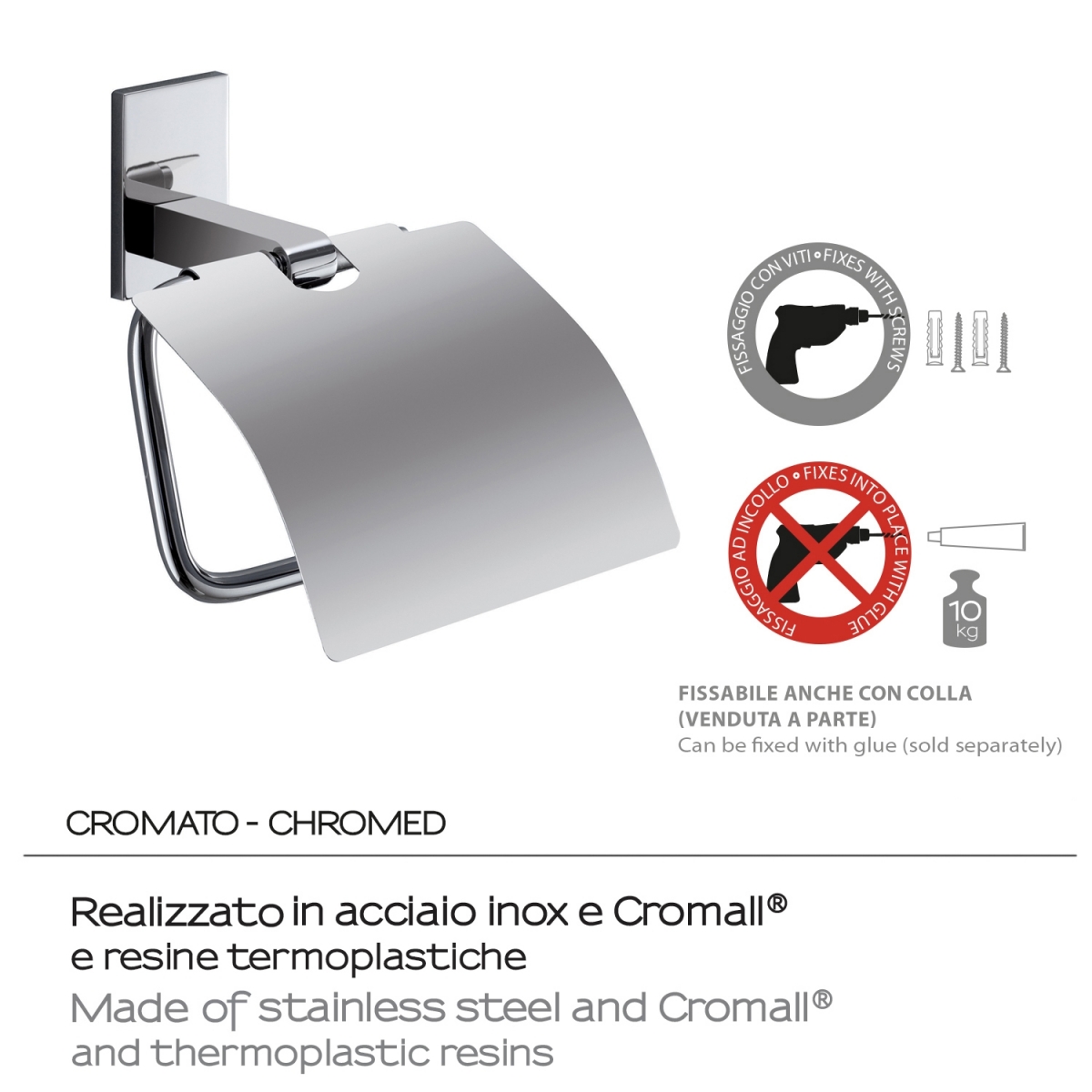 Photos ambiantes de Porte-papier toilette Maine Chrome avec couvercle [52015]