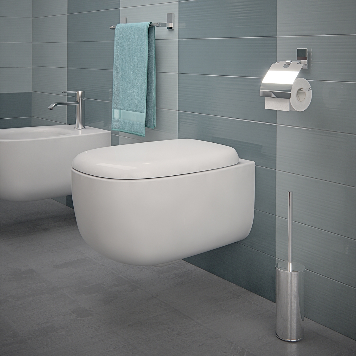 Foto von Maine Chrome Toilettenpapierhalter mit Deckel