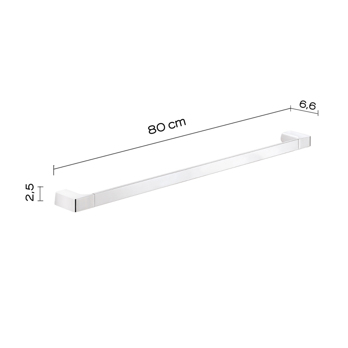 Photo de Porte-serviettes 80 cm Pirenei Chrome