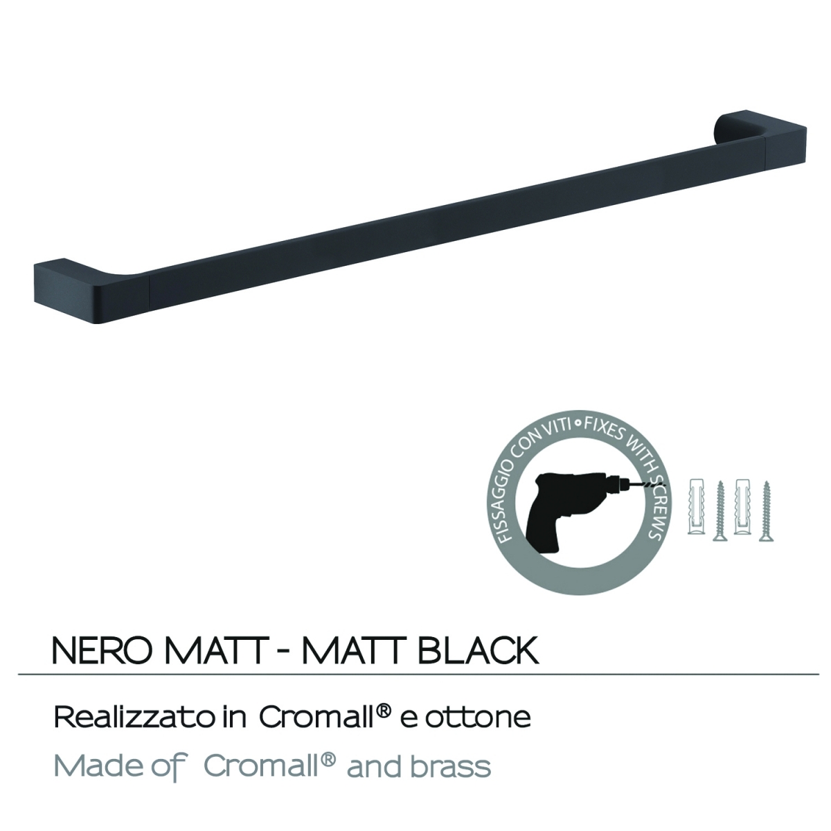 Towel rack 80 cm Pirenei matte black