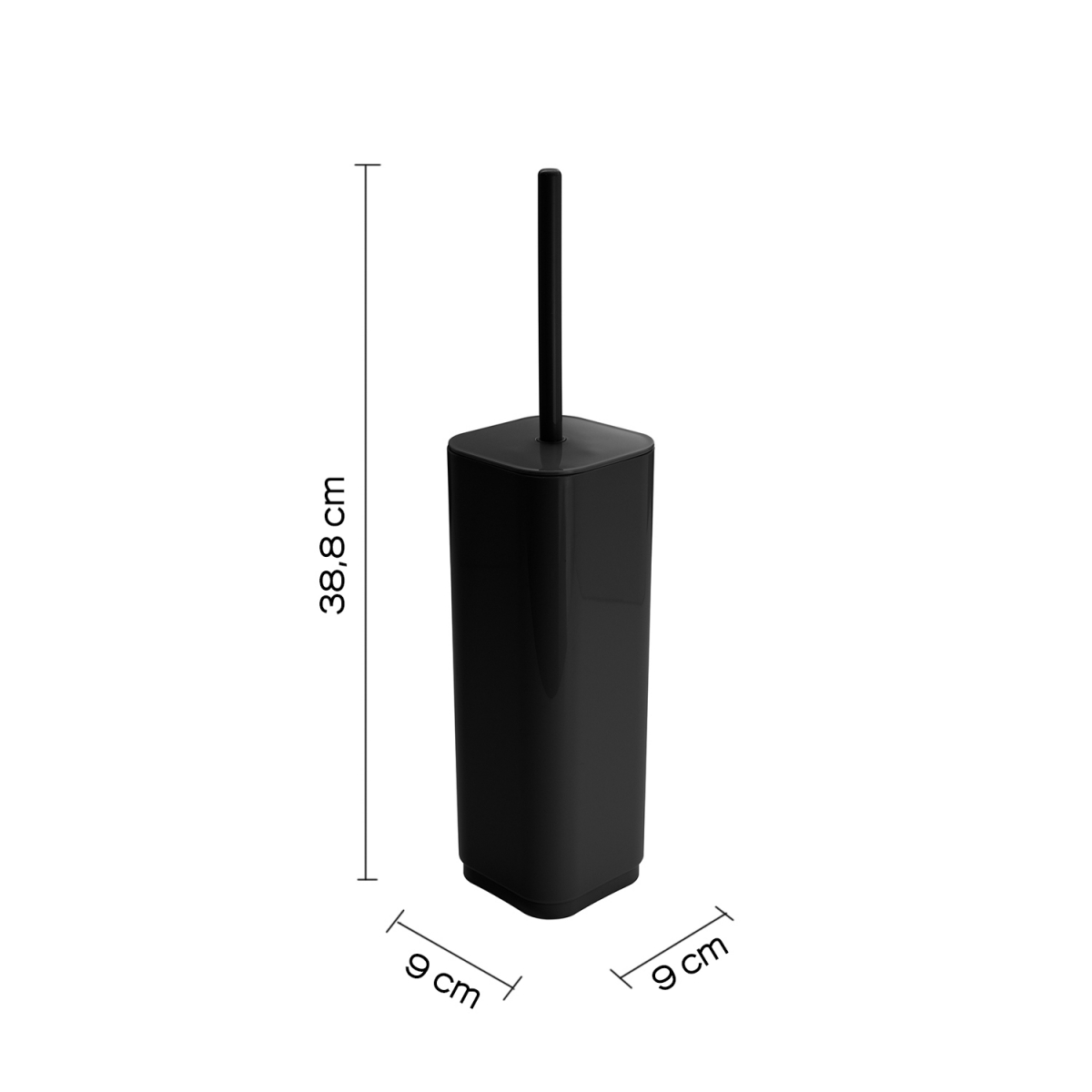 Detail of Seventy Matte Black Toilet Brush Holder