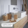 Set en bambou 4 Pz. (Distributeur, Porte-brosse à dents, Porte-savon, Brosse de toilette) Naturel