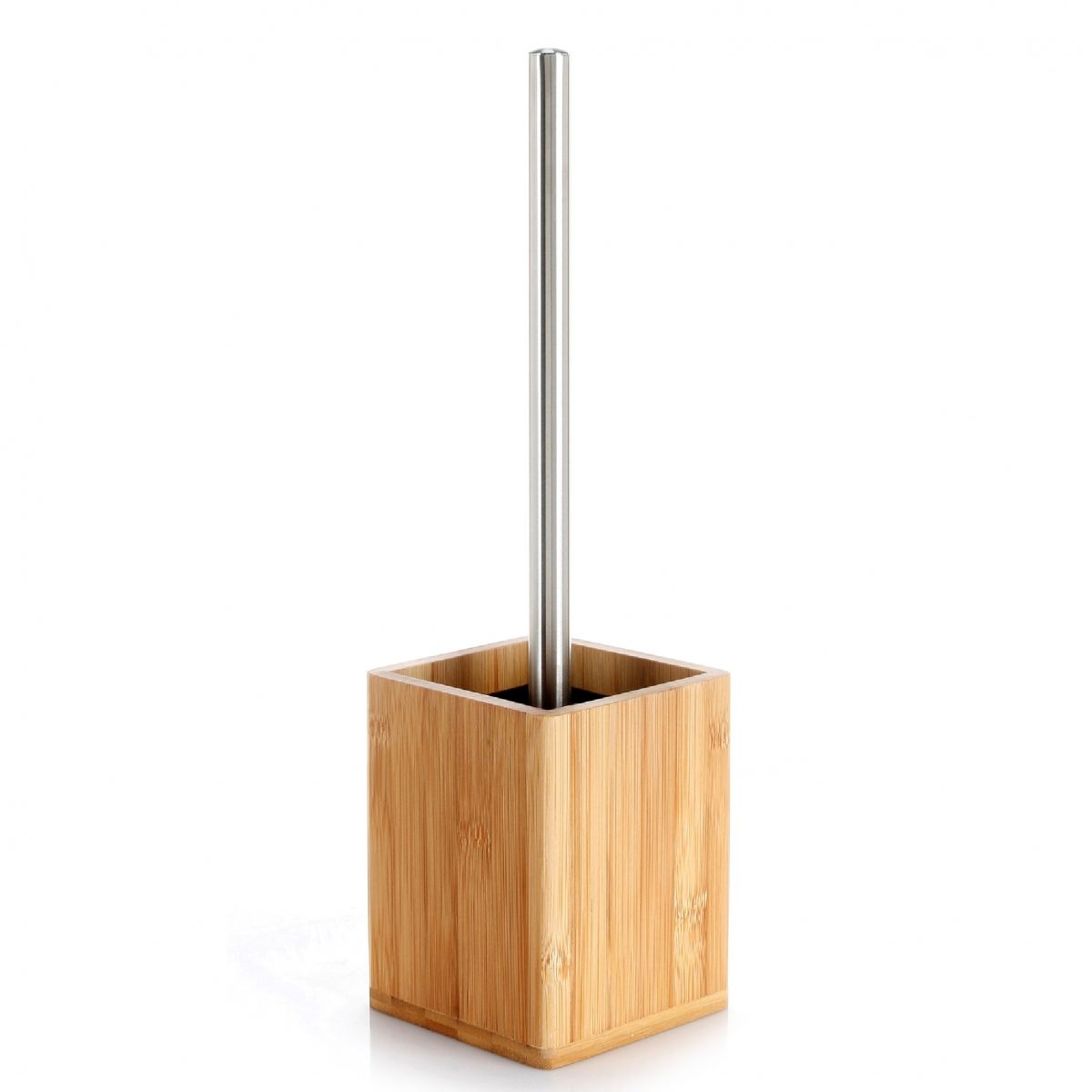 Imagens de ambiente do Conjunto de 4 peças em bambu (Escova de sanita, Suporte de escova de sanita, Escova de sanita, Suporte de