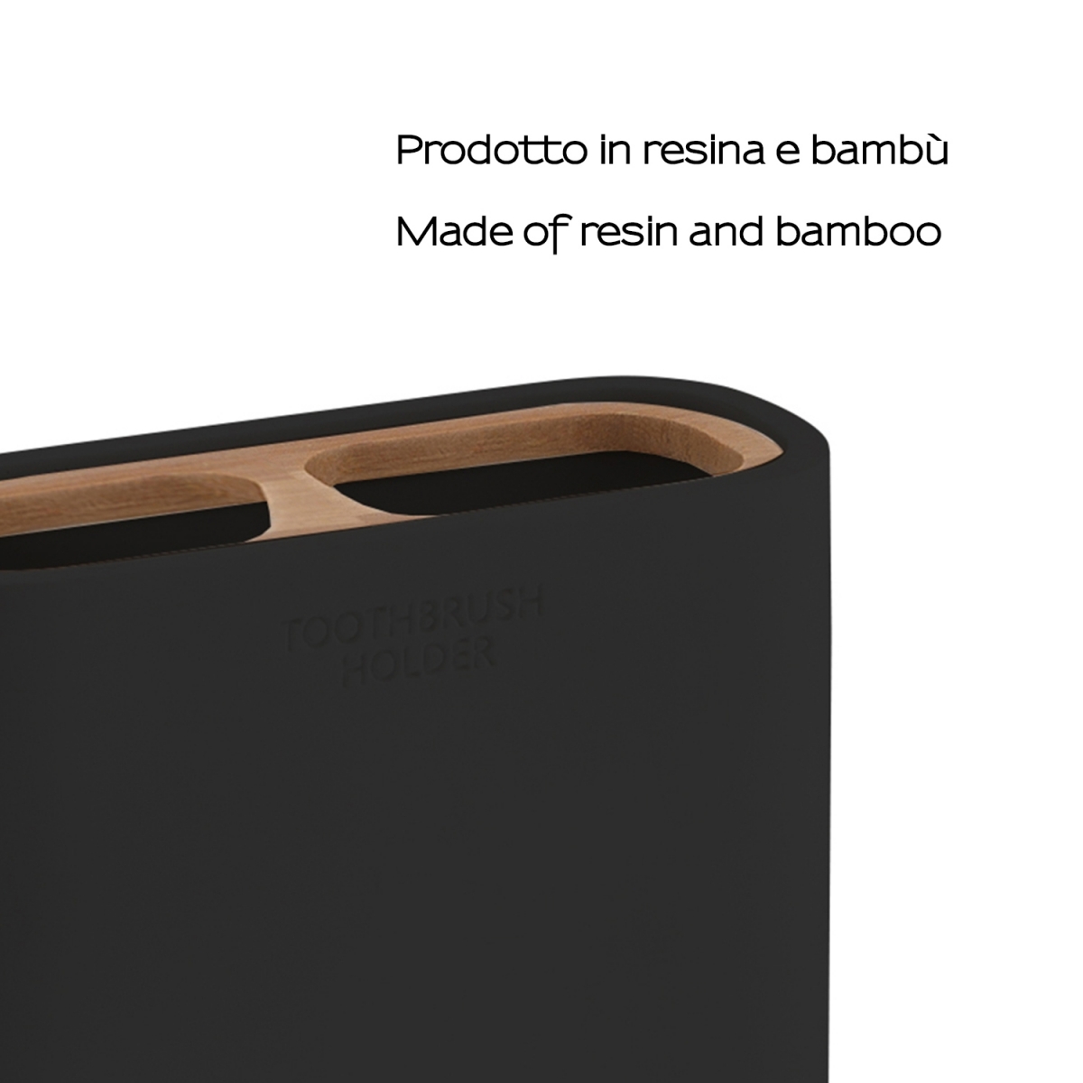 Ninfea Suporte para escova de dentes Black-Bamboo