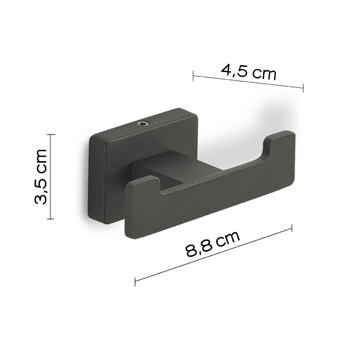 Foto de Atena set 4 Pz. (Toalheiro 35Cm, Toalheiro, Hanger, Anel) Preto Mate [52145]