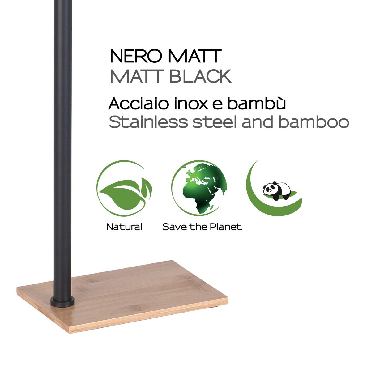 Ambient photos of Trilly Natural-Matte Black Standing Towel Rack [52193]