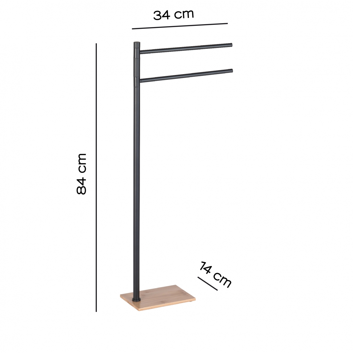 Ambient photos of Trilly Natural-Matte Black Standing Towel Rack [52194]