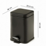 Photo of Argenta 5 Lt Matte Black Trash Can