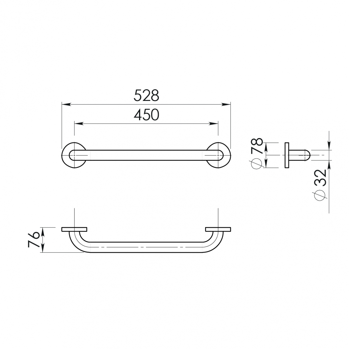 45 cm Projekt-Chromgriff