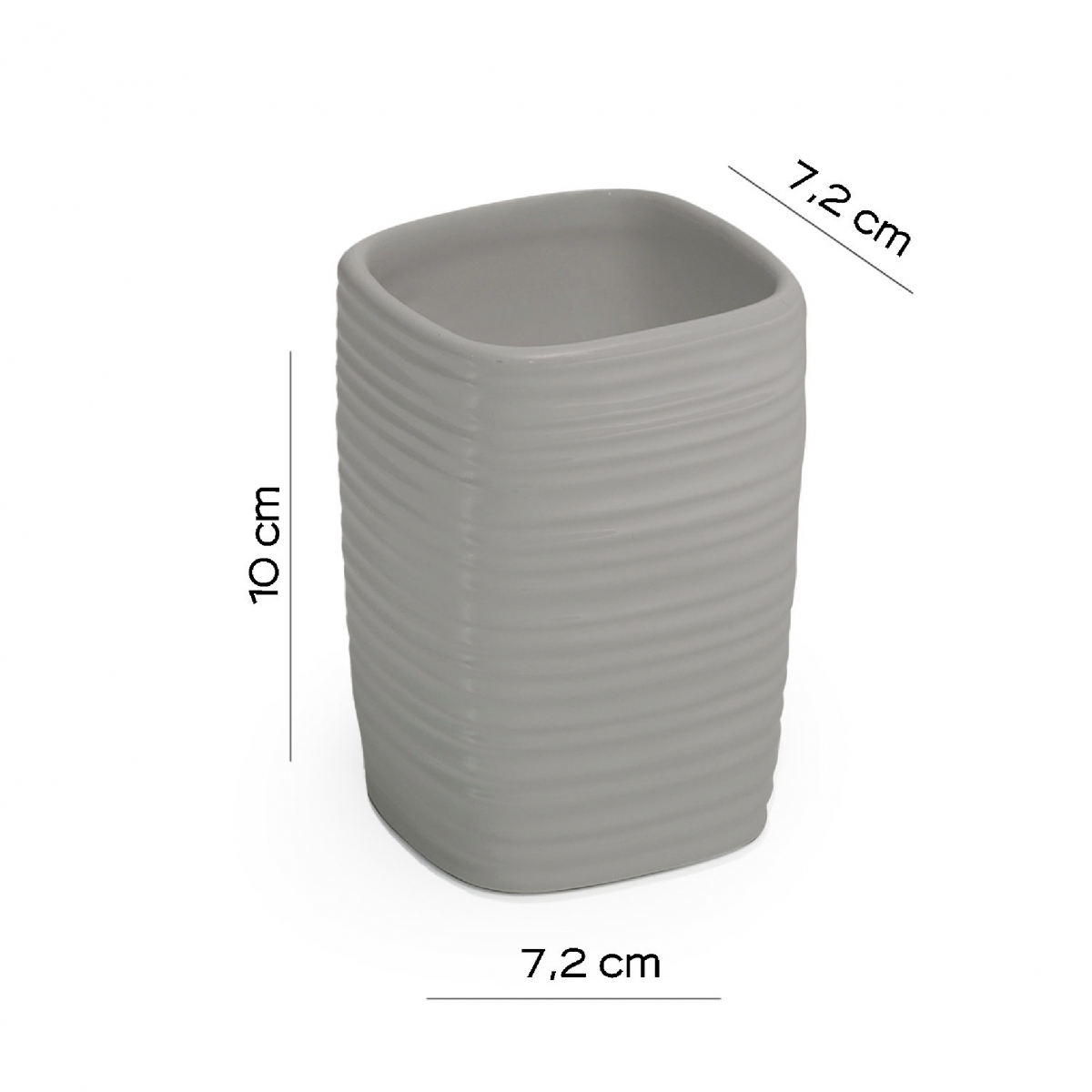 Kelly Detail Set 4 Pz. (Distributeur, Porte-brosse à dents, Porte-savon, Brosse de toilette) Gris