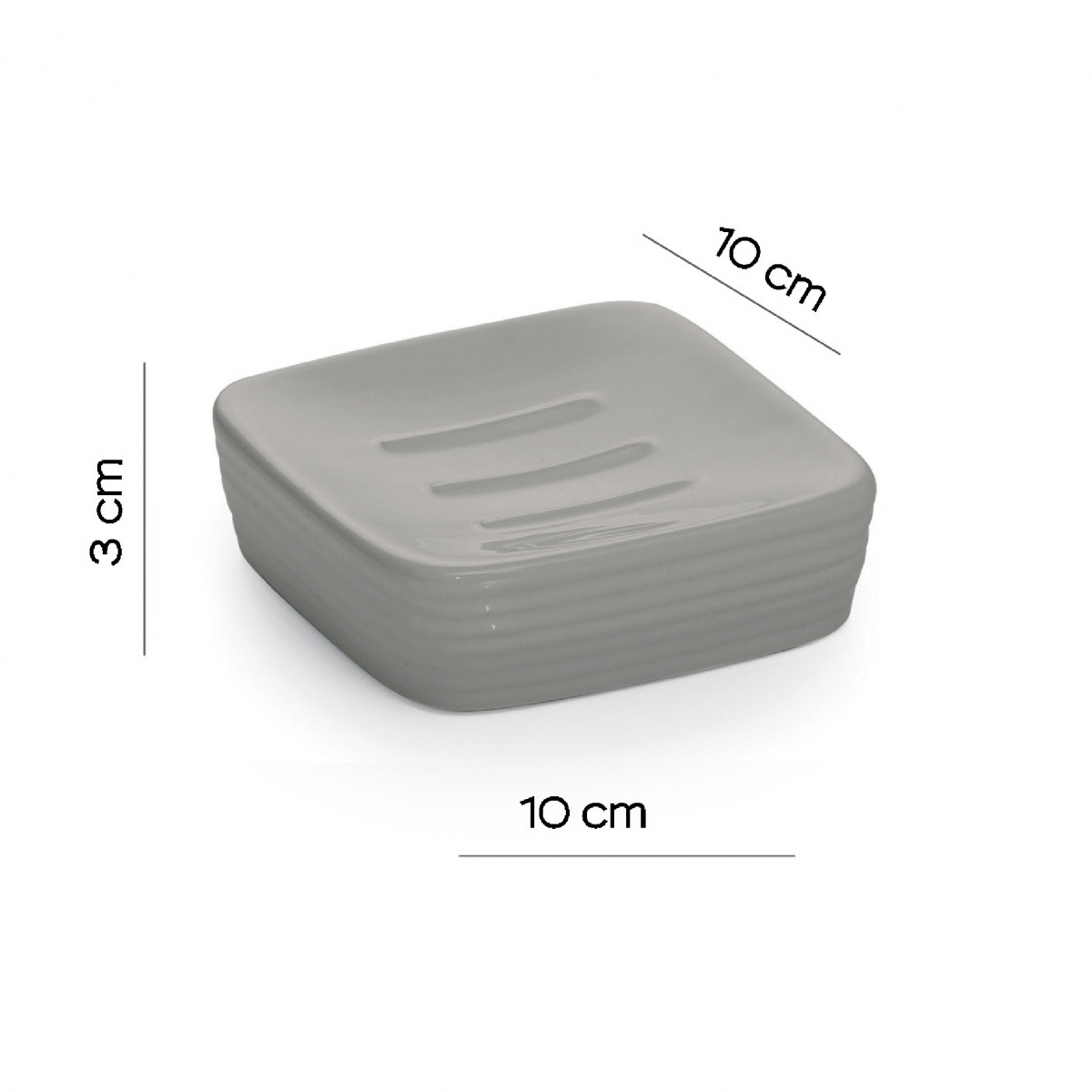 Kelly Room Photos Set 4 Pz. (Dispenser, Toothbrush holder, Soap dish, Toilet brush) Grey [52329]