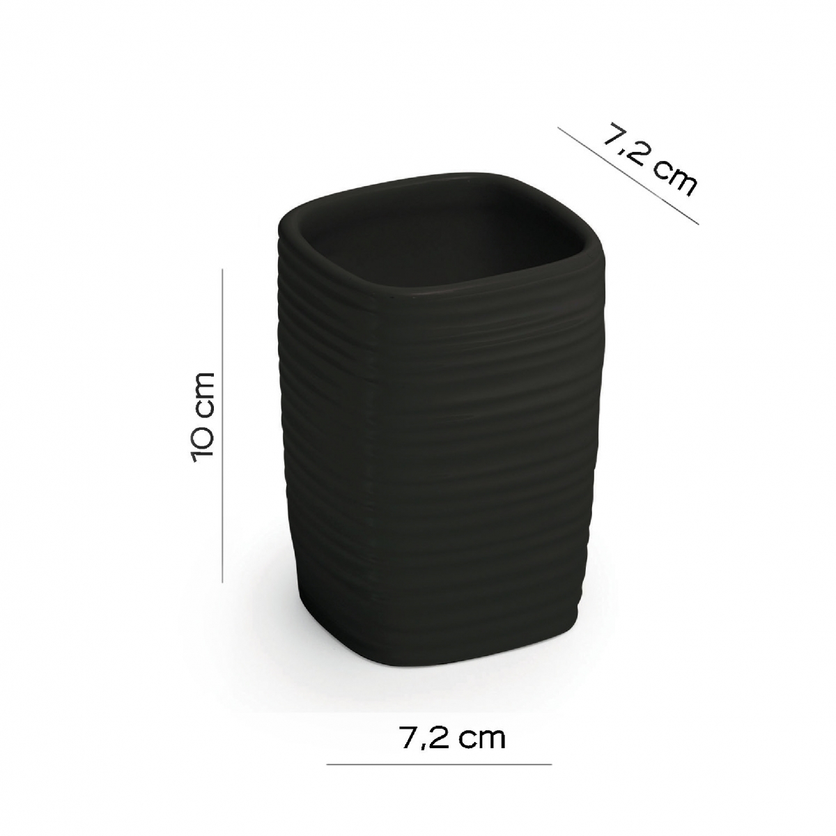 Kelly Environment Photos Set 4 Pz. (Distributeur, Porte-brosse à dents, Porte-savon, Brosse de toilette) Noir [52334]