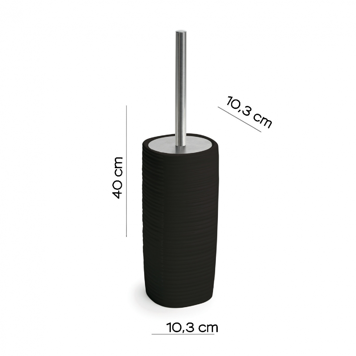 Kelly Ambient Fotos Set 4 Pz. (Spender, Zahnbürstenhalter, Seifenschale, Toilettenbürste) Schwarz [52336]