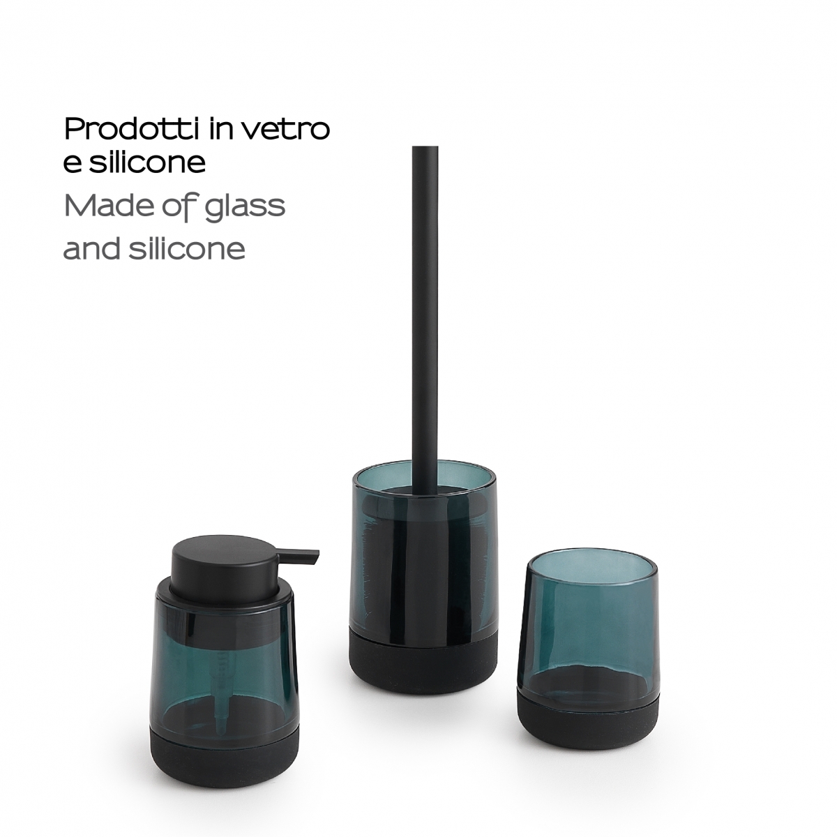 Detail of Nicole Set 3 Pcs. (Dispenser, Toothbrush holder, Brush holder) Green