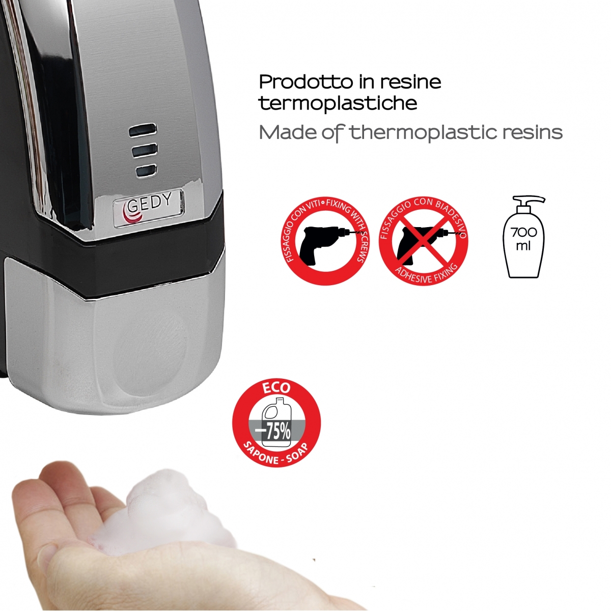 Image of Shark Foam Soap Dispenser 700 Ml Chrome