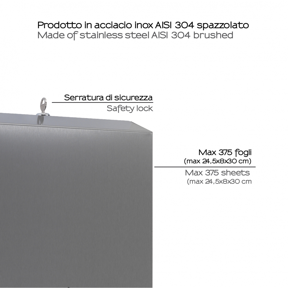 Photo of Brushed Paper Wipes Dispenser