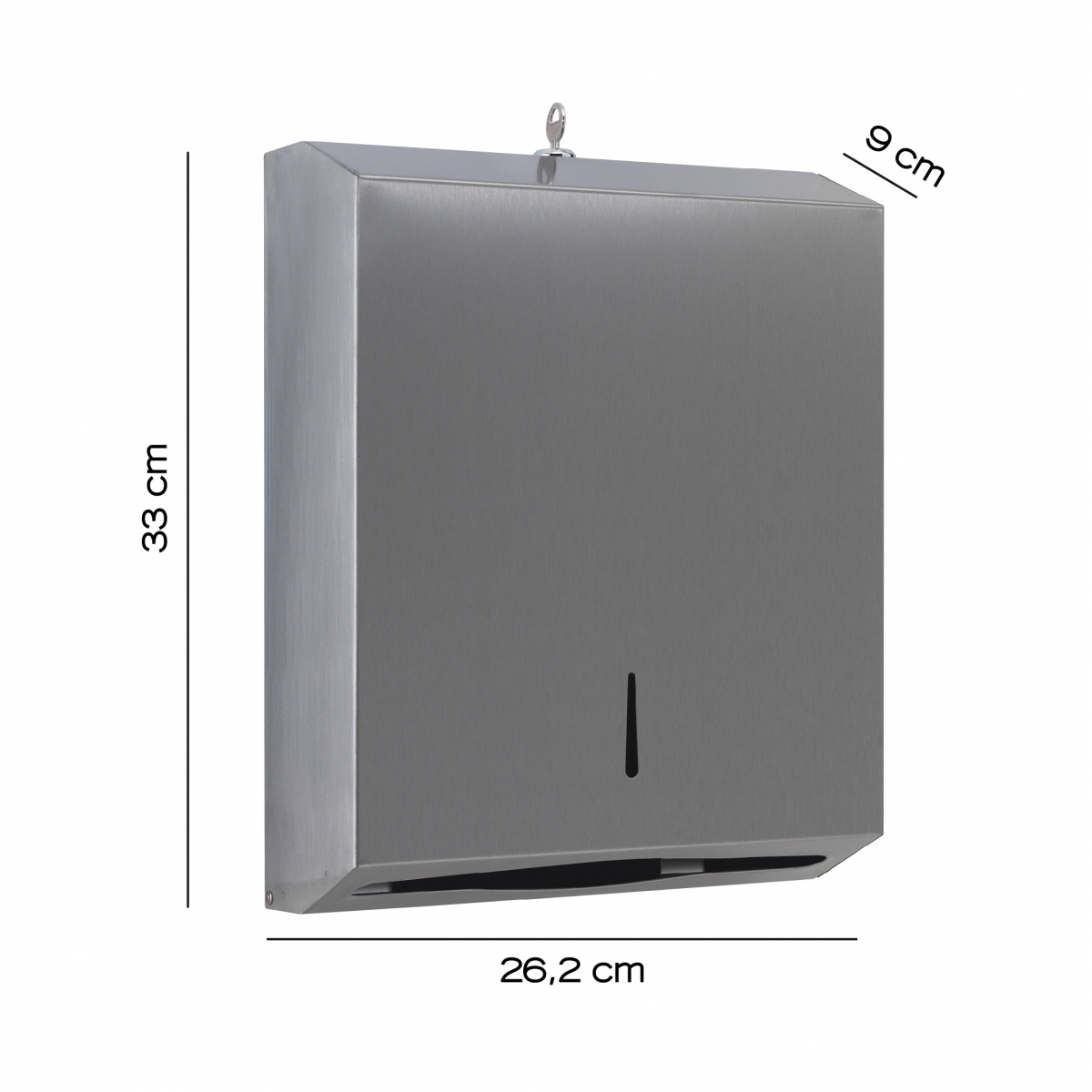 Detail des Spenders für gebürstete Papiertücher