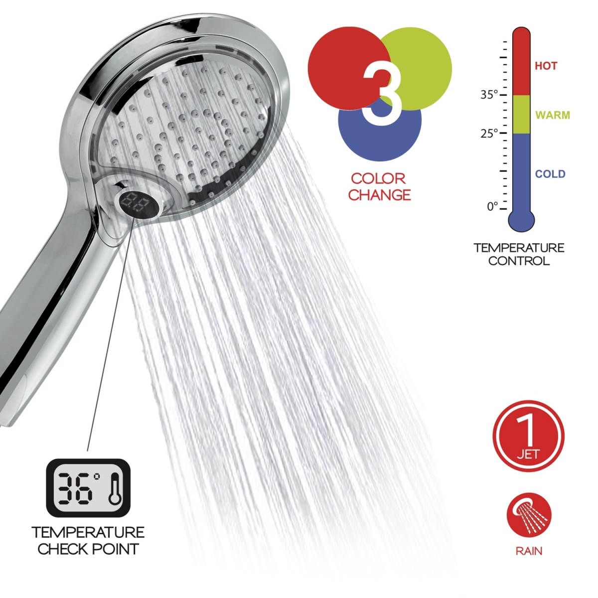 Fotos ambiente de Chuveiro 1 Jet Thermo Lighto 00 Chrome [52369]