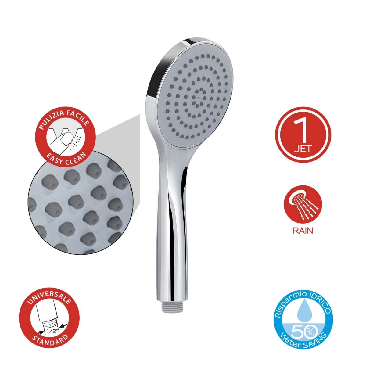 Photos d’ambiance de Poignée de douche 1 Jet Star 04 Chrome [52382]