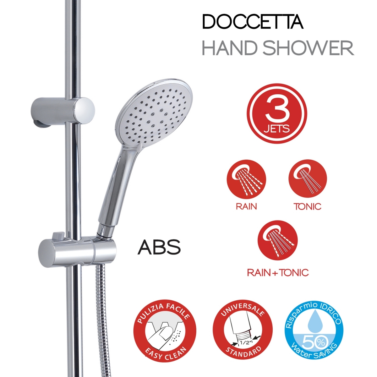 Ambient photos of Adjustable Shower Column Adjustable Shower Column Easy 01 Chrome-White [52406]