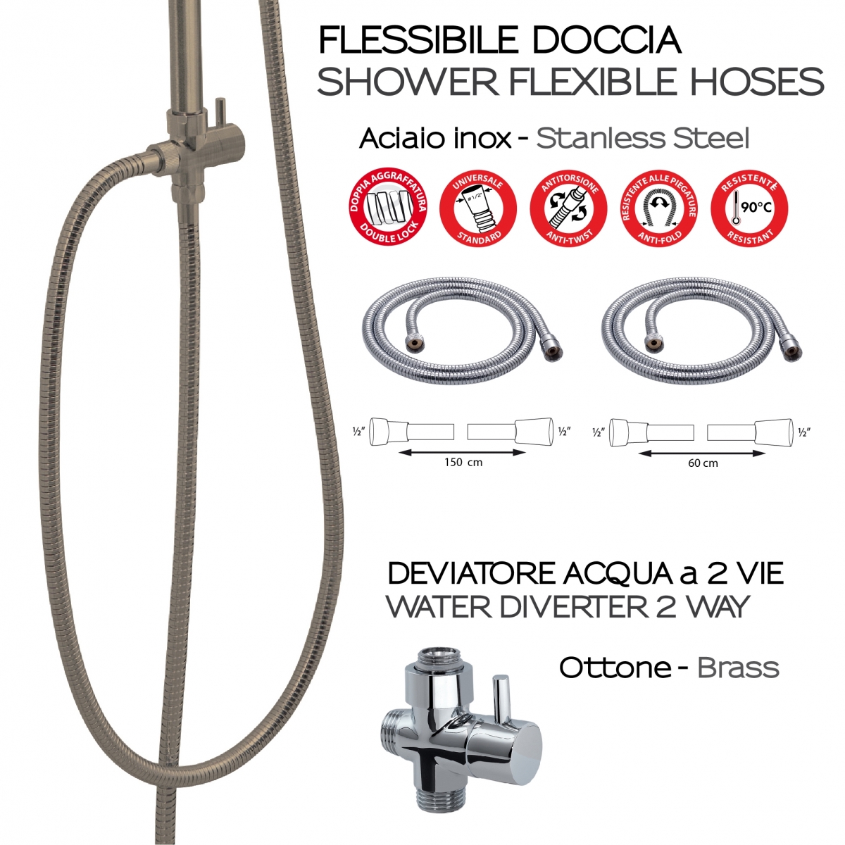 Adjustable shower column Liberty 01 Bronze adjustable shower column