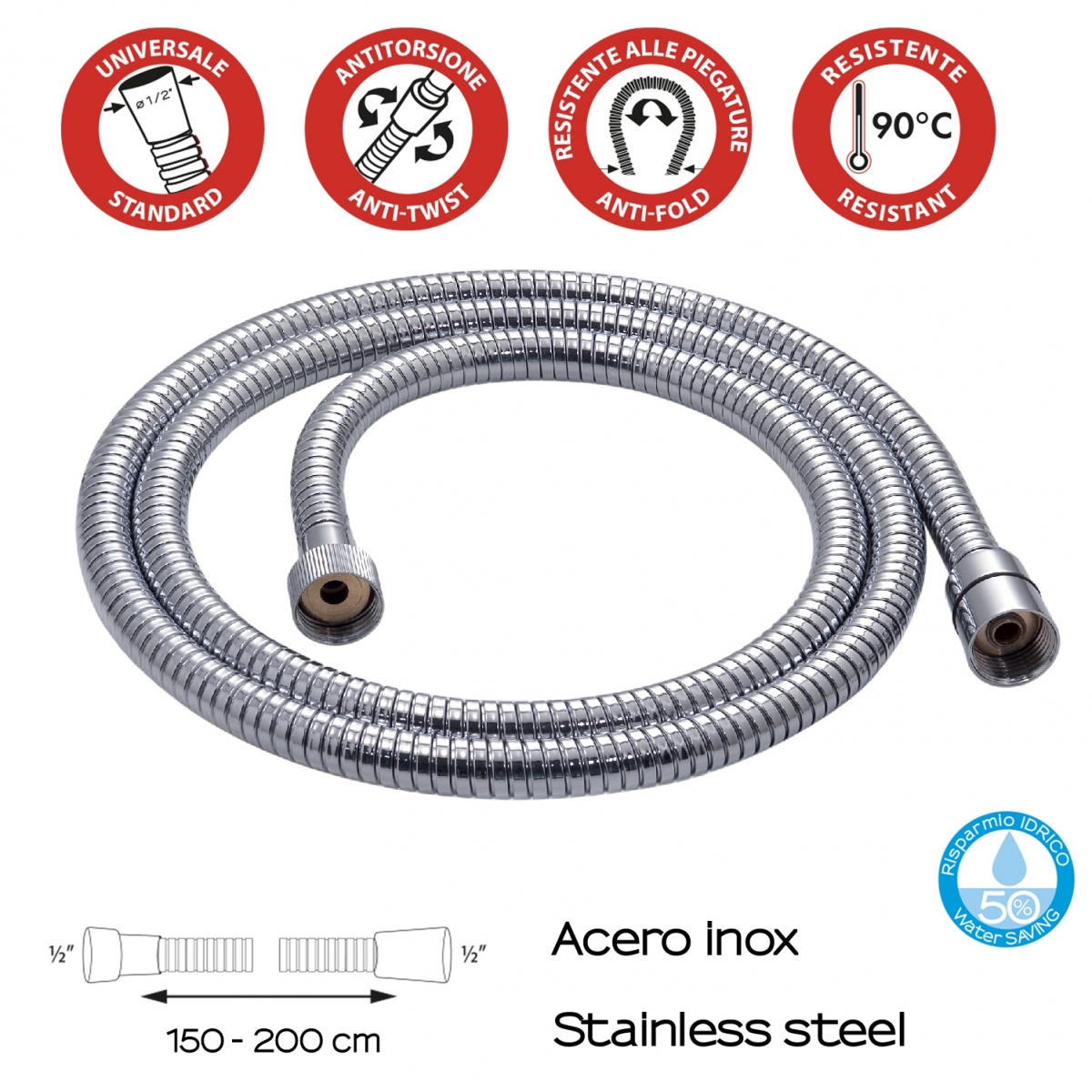 Foto von Flexo 150-200 cm Inox 04 Chrom