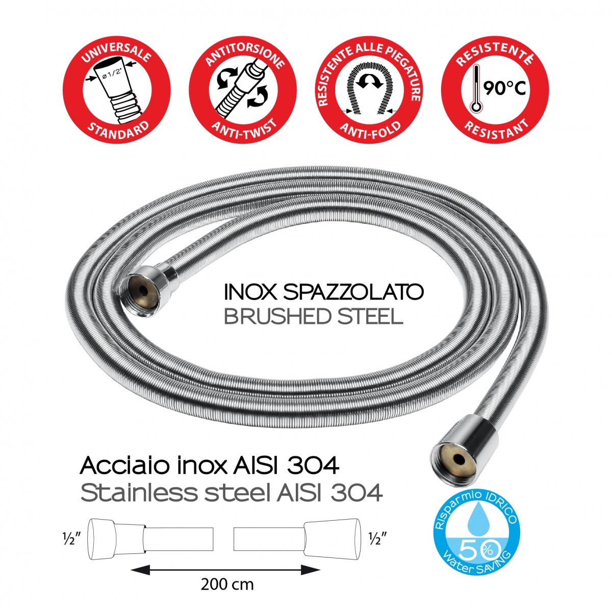 Umgebungsfotos von Flexo 200 cm Inox 12 Depillado [52426]