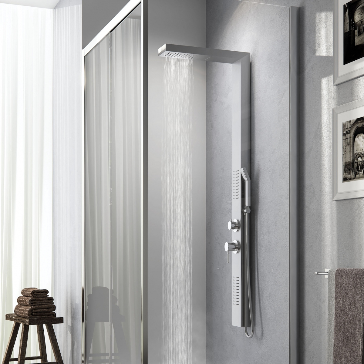 Photo of Cascade 00 Brushed Multifunction Shower Panel