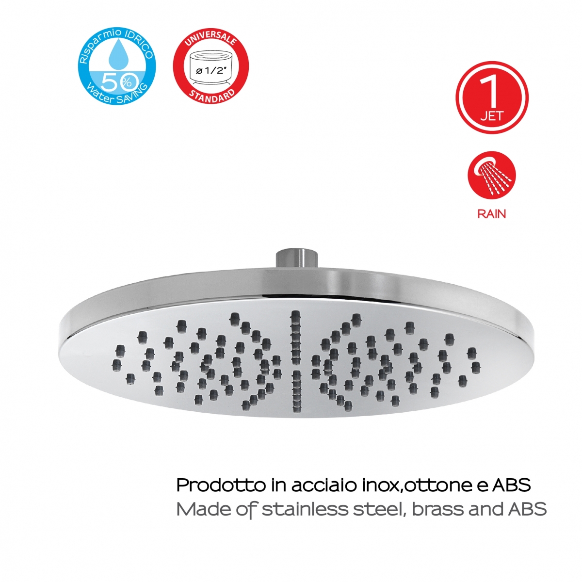 1 pomme de douche Jet Star 04 chrome.