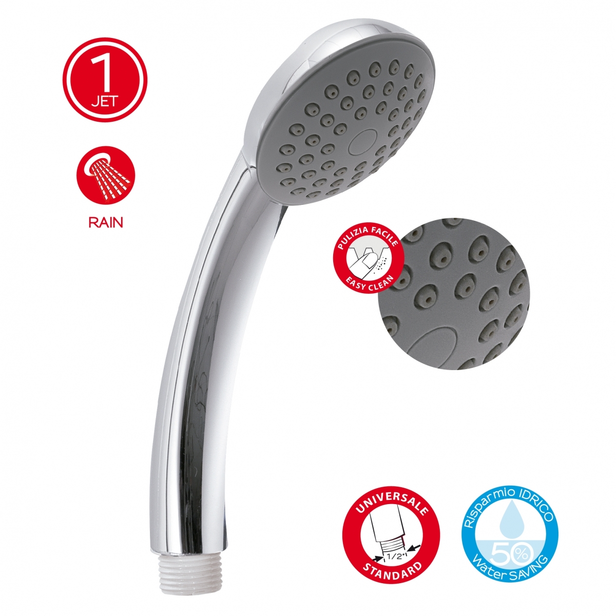 Poignée de douche 1 jet basic 01 chrome