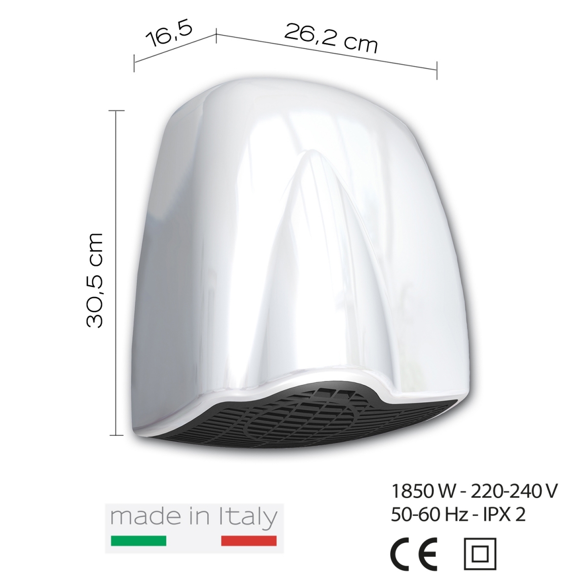 Automatic Hand Dryer 1850W Brisa White