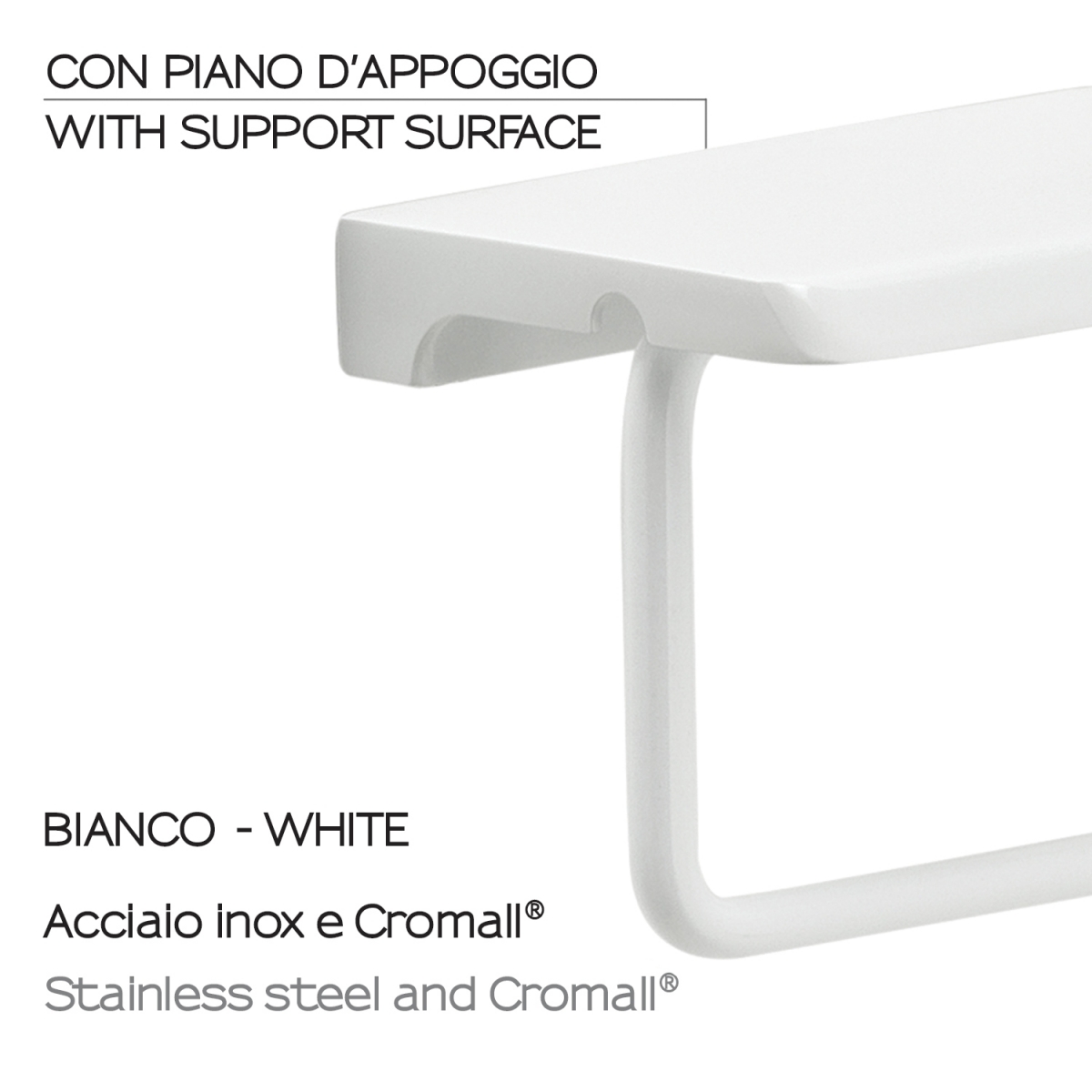 Image of Roll Holder With Support Tray White