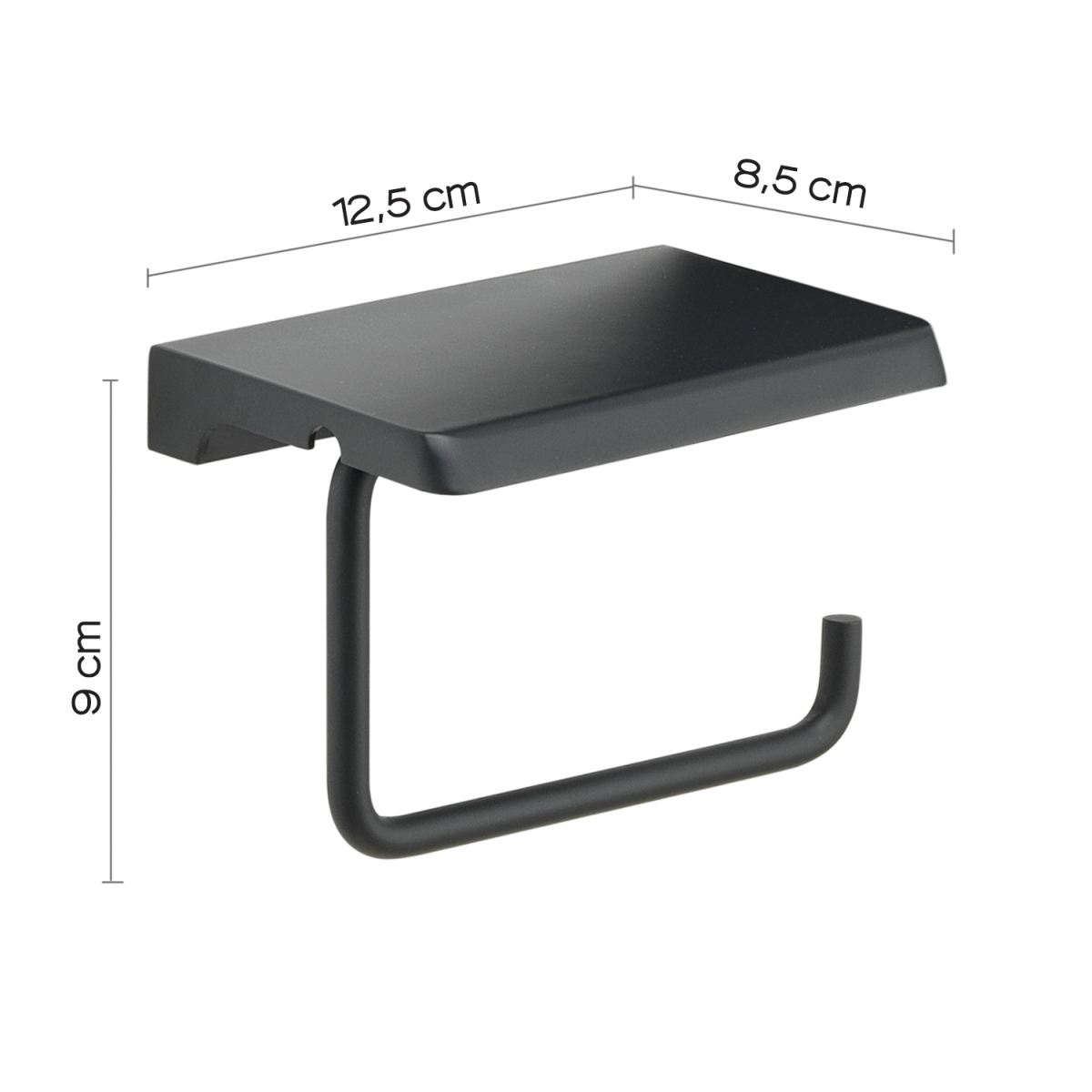 Ambient photos of Roll Holder With Matte Black Support Tray