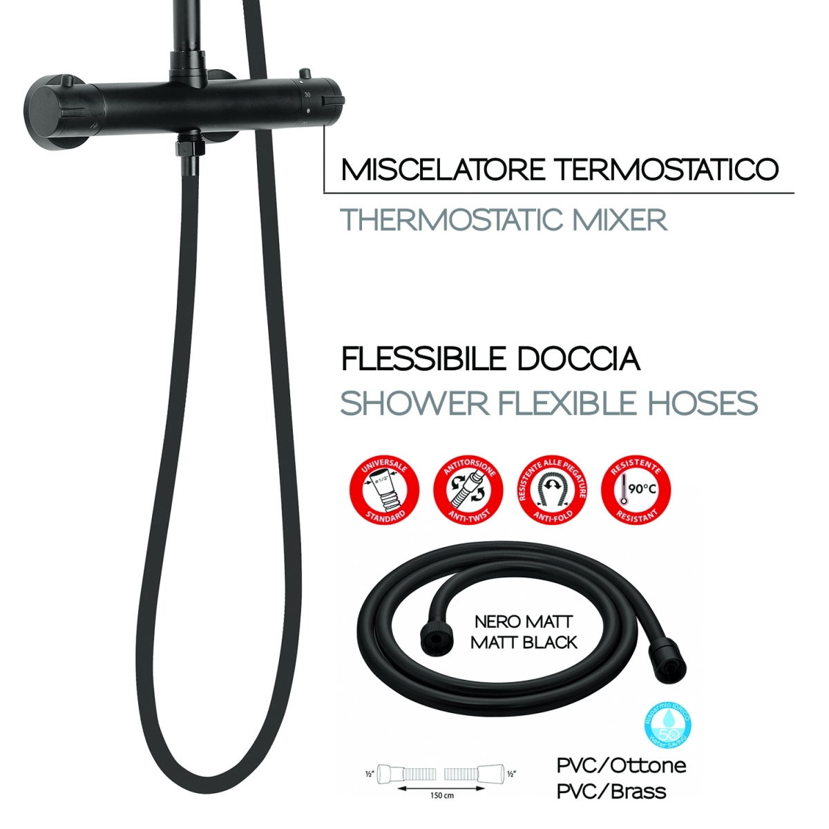 Umgebungsfotos von Extendable Shower Column Extendable Shower Column Star Mix 03 Matte Black [52489]