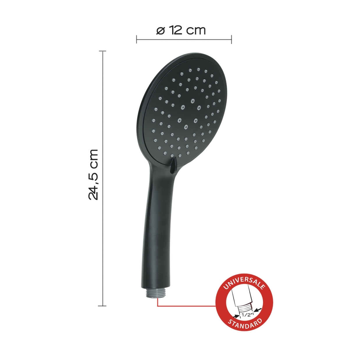 Ambient photos of Shower Handle 3 Jets Tech 13 Matte Black [52490]