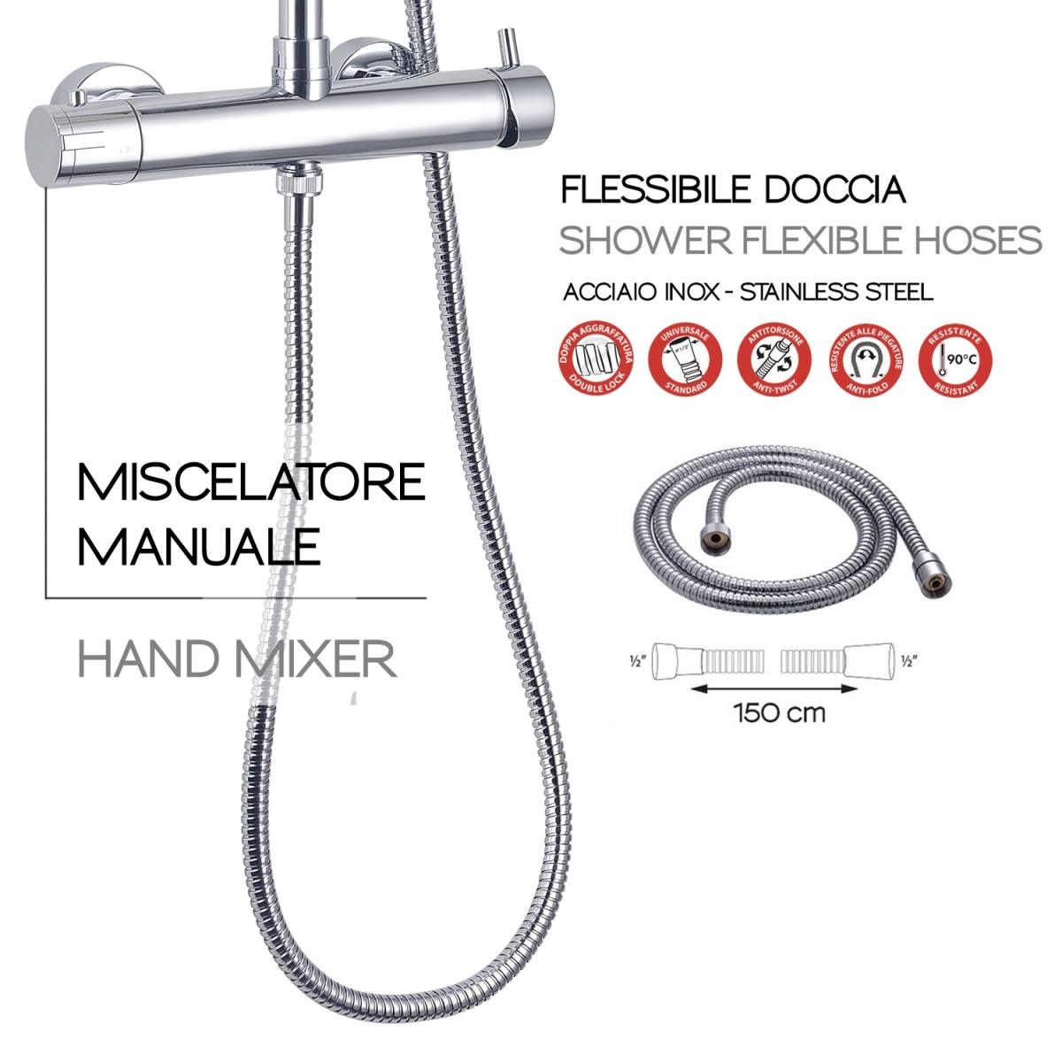 Colonne de douche extensible Star Plus 00 colonne de douche extensible chromée