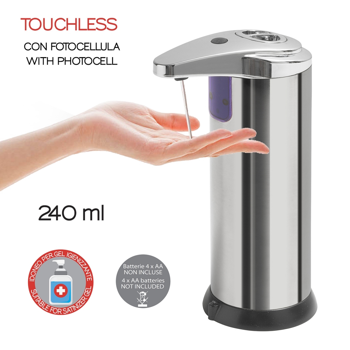 Chromis Photocell Dispenser 240Ml Desktop Chrome