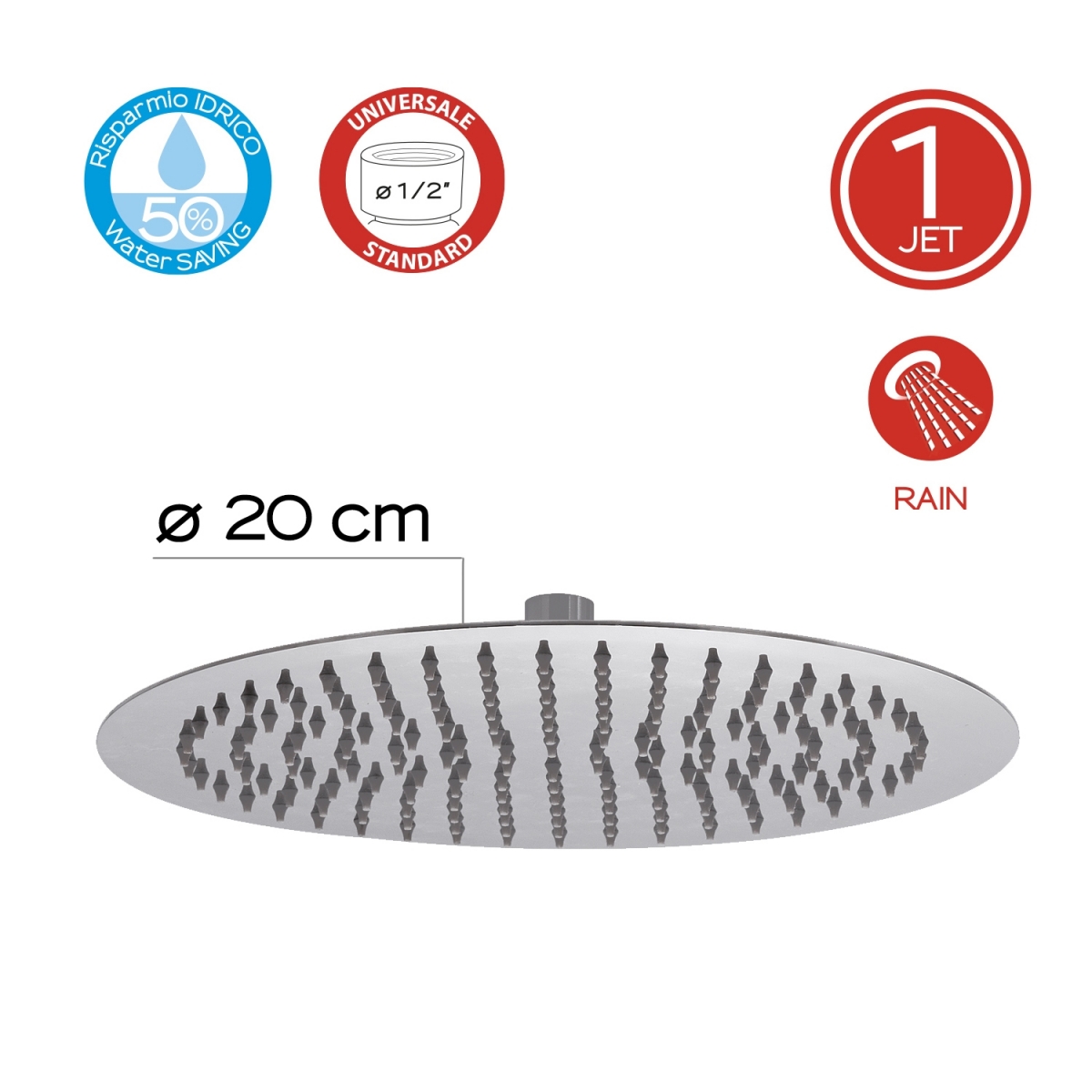 Détail de High Pro 06 Chrome Shower Set 5 pièces