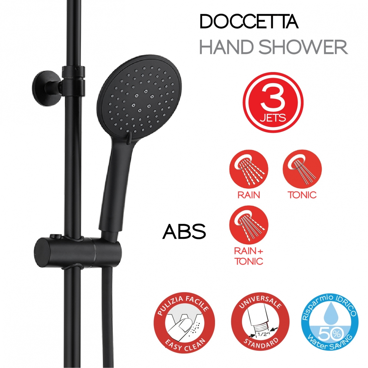 Photo de la colonne de douche extensible Star Plus 01 Colonne de douche extensible noir mat