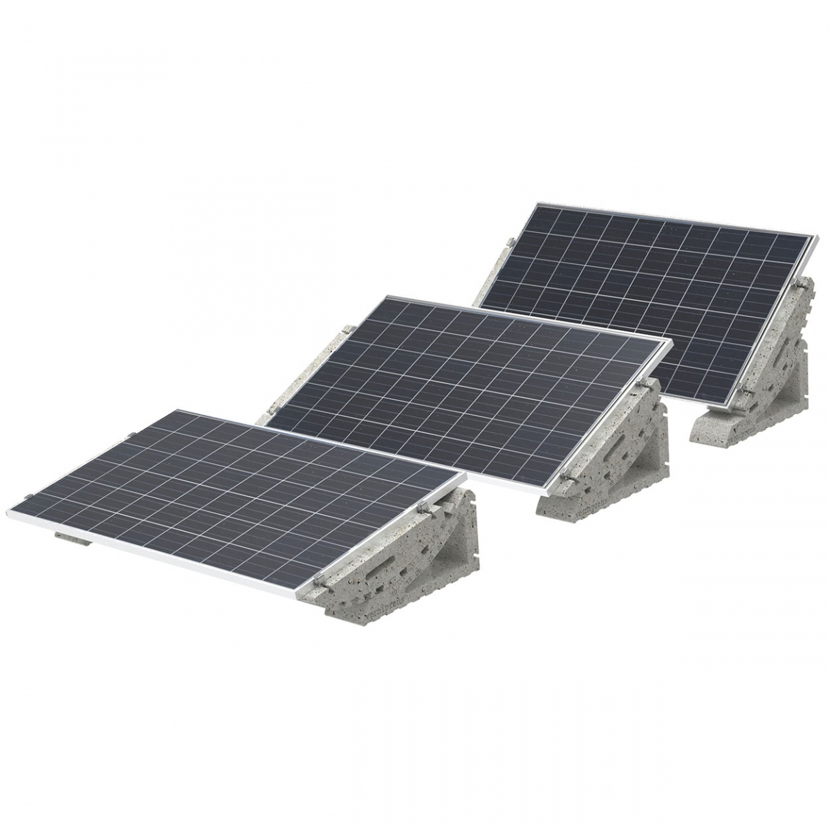 Soportes verticales de 15 ° para 4 paneles solares