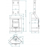 Corner wood fireplace with oven C-300-RH + Direct gift FM HEATING
