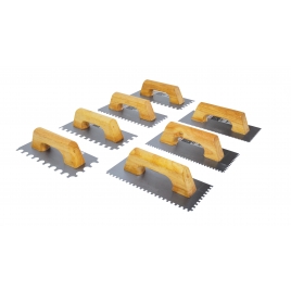 Truelle en acier inoxydable avec manche en bois fermé 480 x 130 mm