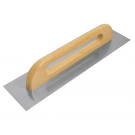Edelstahlkelle mit geschlossenem Holzgriff 300 x 150 mm