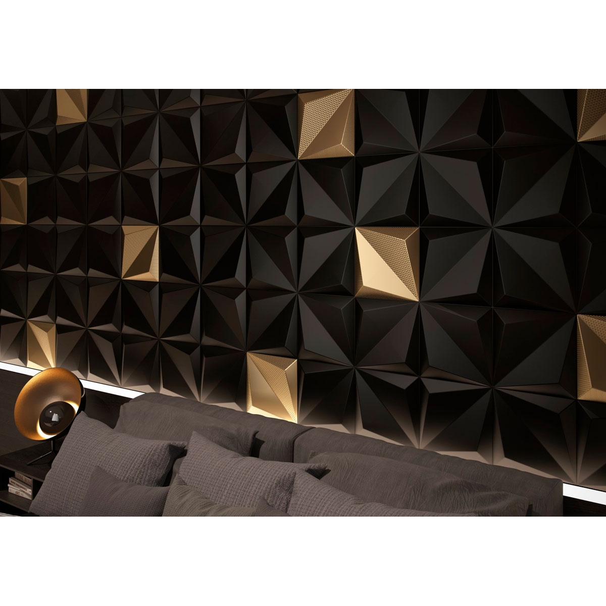 Fotos ambiente de Shapes Origami Black 25x25 (caja 0,5 m2) [53642]