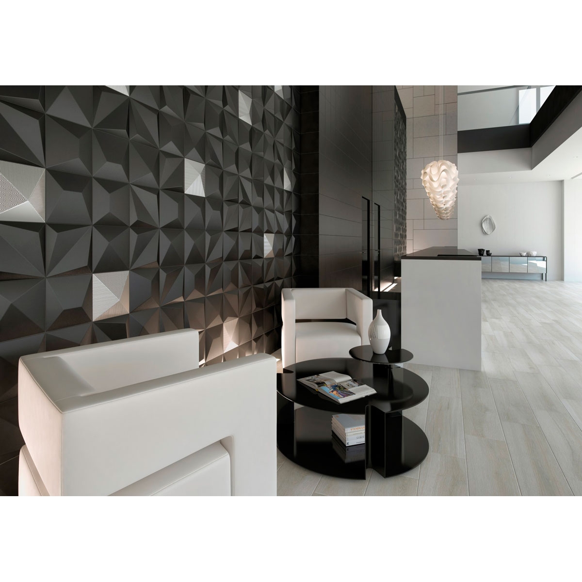 Ambient-Fotos von Shapes Origami Black 25x25 (Box 0,5 m²) [53645]