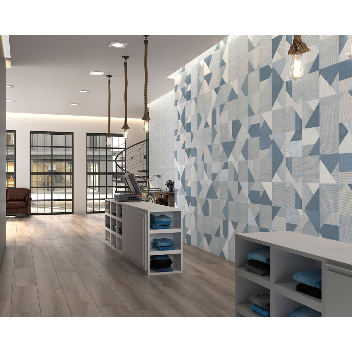 Foto de Stripes Mix Demin 25x25 (caja 0,87 m2)